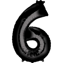 Black Number 6 Balloon 86cm