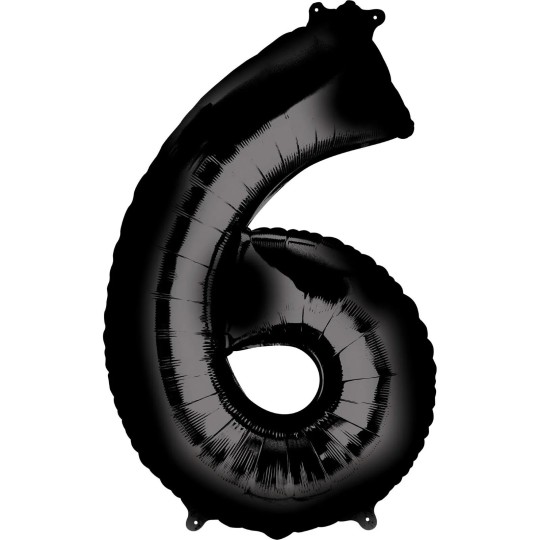 Black Number 6 Balloon 86cm