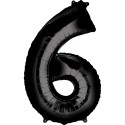 Black Number 6 Balloon 86cm