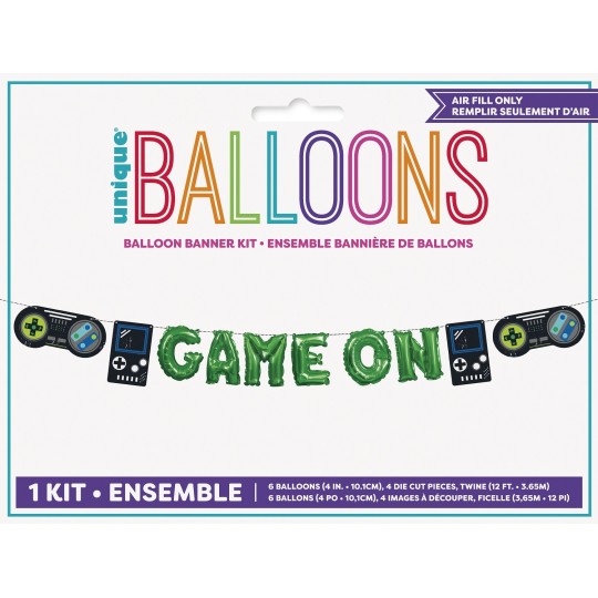 Air-Fill Gaming Party Foil Balloon Kit | Gaming Party Supplies