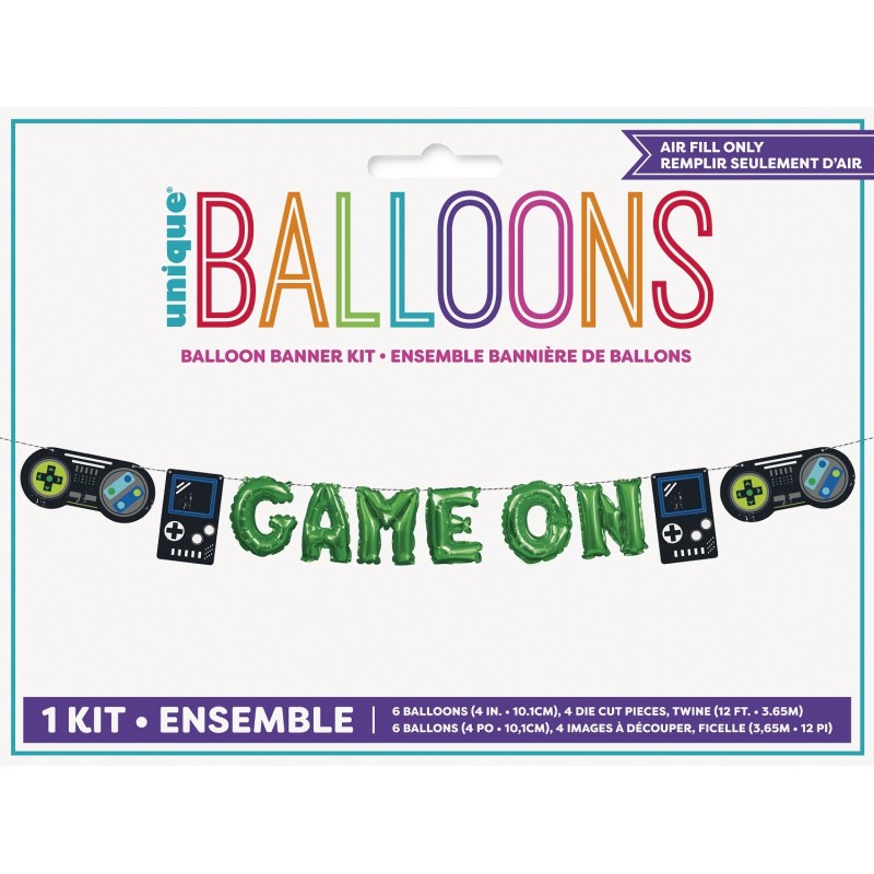 Air-Fill Gaming Party Foil Balloon Kit | Gaming Party Supplies