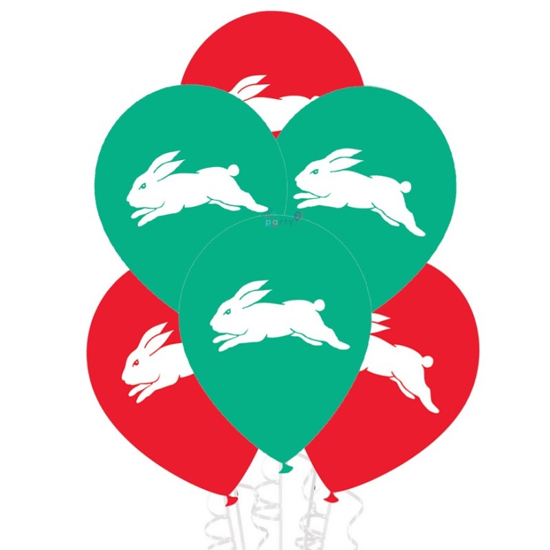 NRL South Sydney Rabbitohs Balloons (Pack of 5)