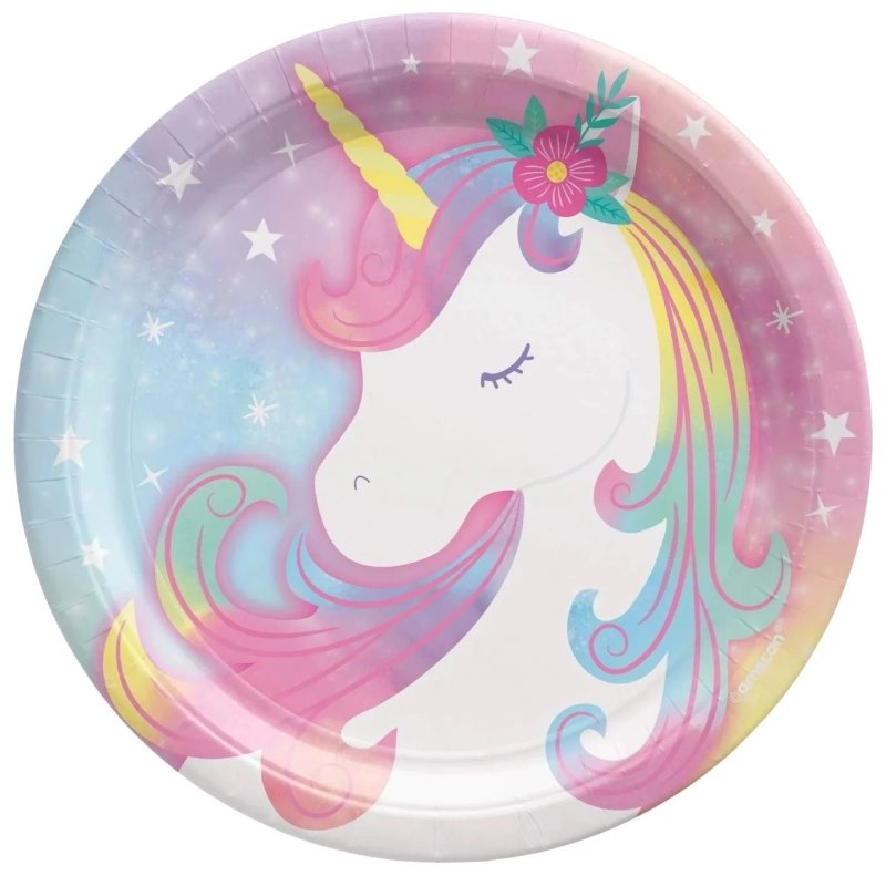 Enchanted Unicorn Small Paper Plates (Pack of 8)