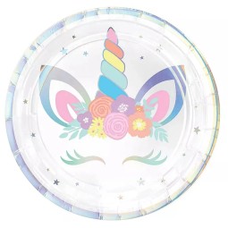 Iridescent Unicorn Small Paper Plates (Pack of 8)