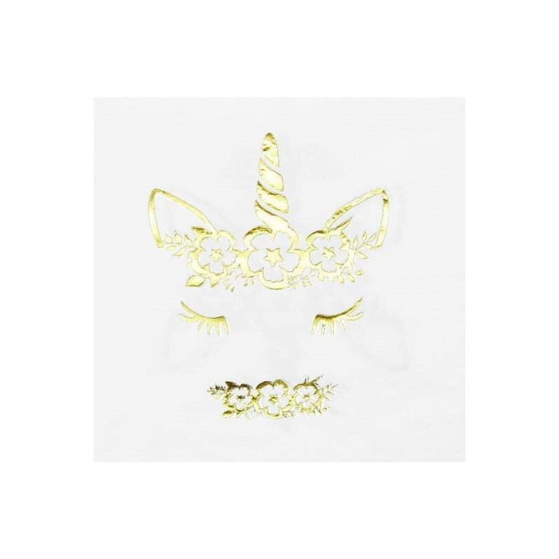 Gold Foil Unicorn Large Napkins (Pack of 16)