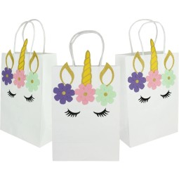 Gold Unicorn Paper Party Bags (Pack of 3)