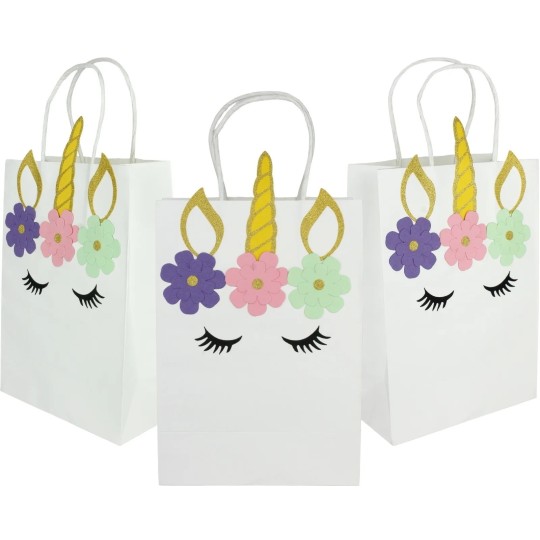 Gold Unicorn Paper Party Bags (Pack of 3)