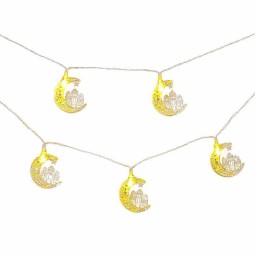 Eid Crescent Moon & Star LED String Lights