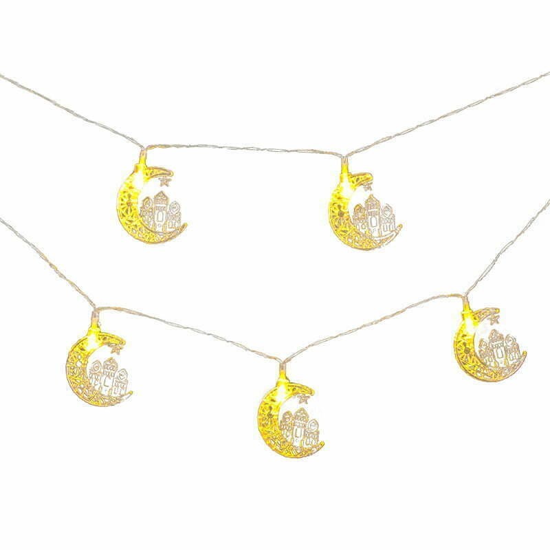 Eid Crescent Moon & Star LED String Lights