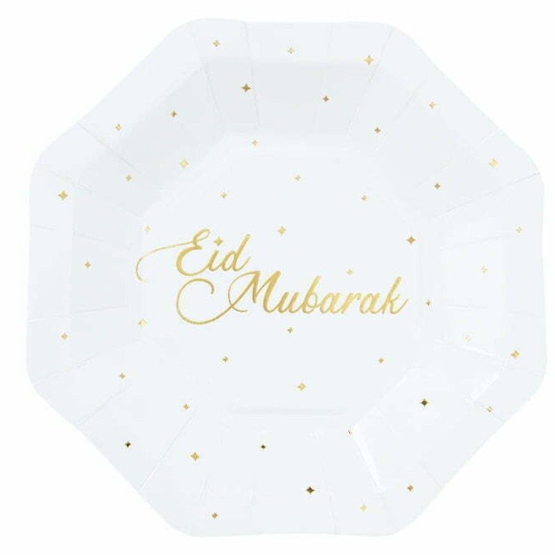 Eid Mubarak Small Paper Plates (Pack of 8)