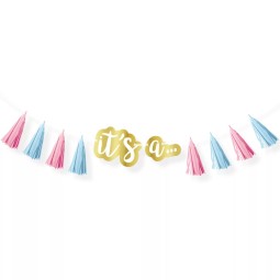 "It's A..." Gender Reveal Tassel Garland Banner