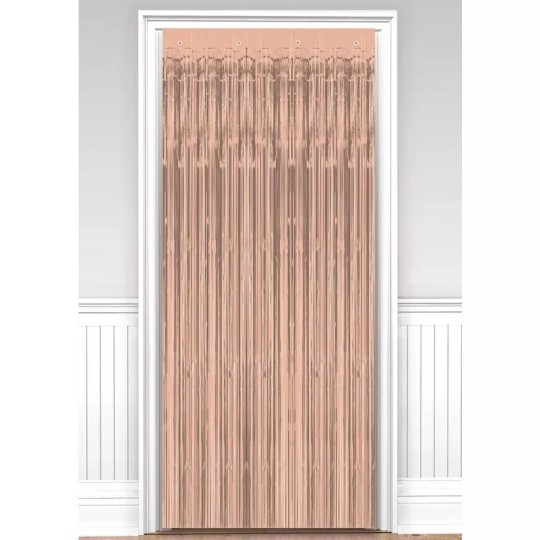 Metallic Rose Gold Foil Curtain - 90cm x 200cm