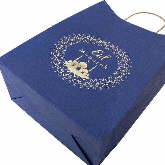 Navy Eid Mubarak Gift Bags (Pack of 3)