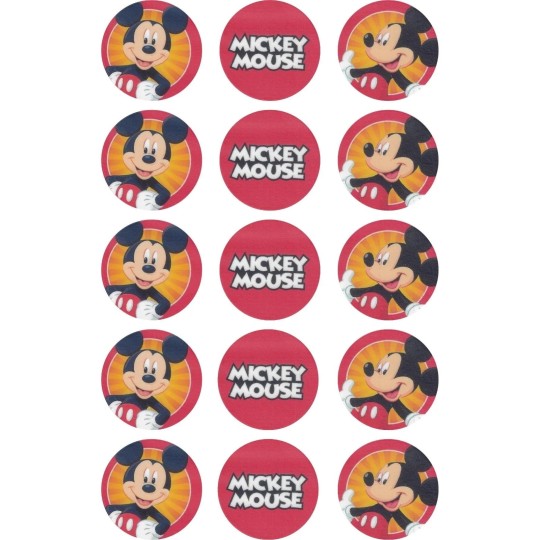 Mickey Mouse Cupcake Icing Decorations (Pack of 15)