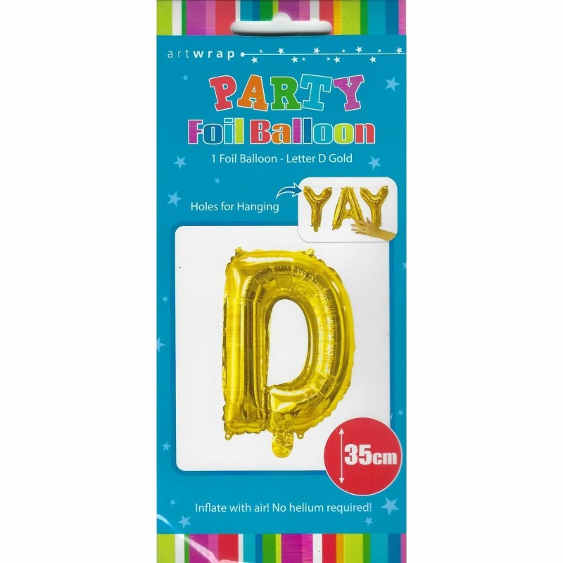 Gold Letter D Balloon 35cm
