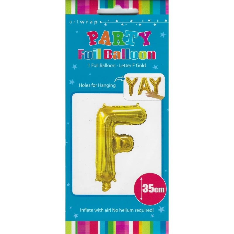 Gold Letter F Balloon 35cm
