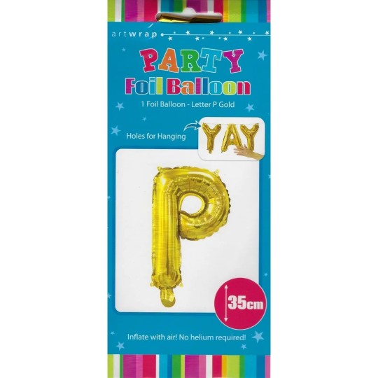 Gold Letter P Balloon 35cm