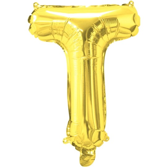 Gold Letter T Balloon 35cm