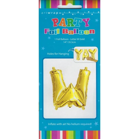 Gold Letter W Balloon 35cm