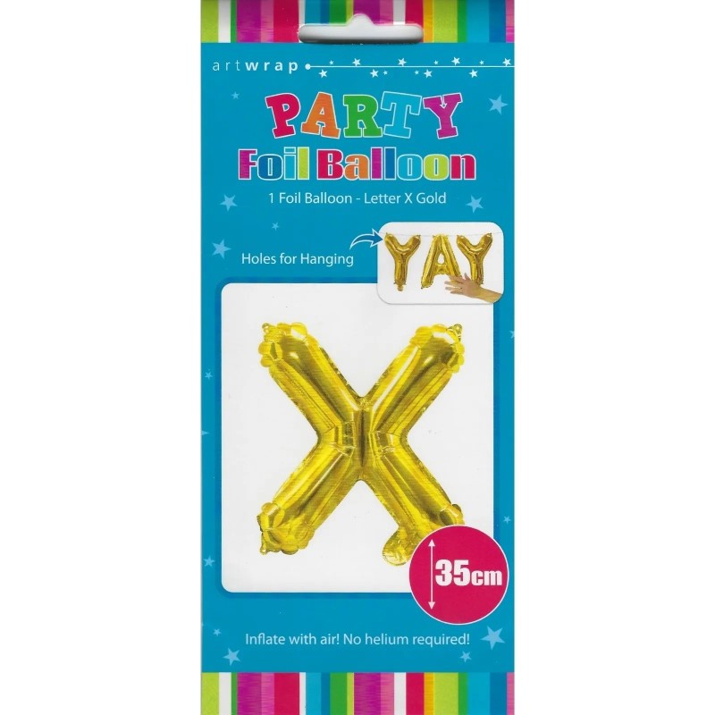 Gold Letter X Balloon 35cm