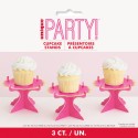 Mini Pink & Gold Cupcake Stands (Pack of 3)