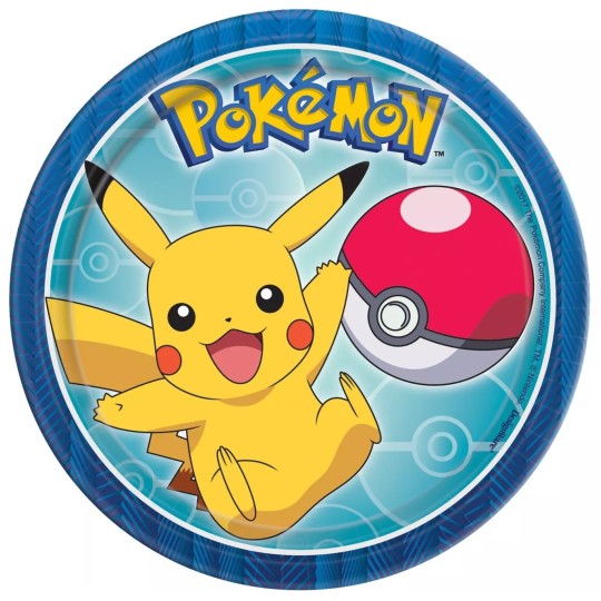 Pokemon Small Paper Plates (Pack of 8)