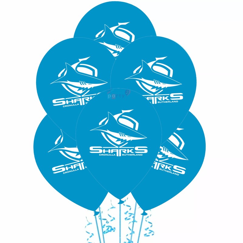 NRL Cronulla Sharks Balloons (Pack of 5)