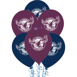 NRL Manly Sea Eagles Latex Balloons (Pack of 5)