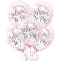Pink About to Pop Confetti Balloons (Pack of 5)