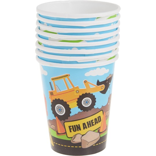 Construction Party Paper Cups (Pack of 8)