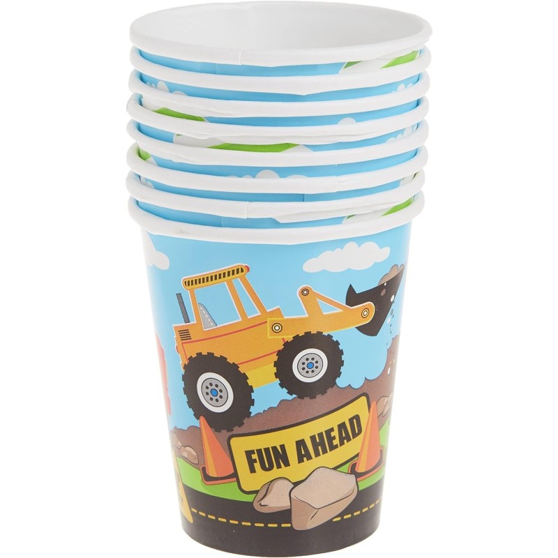 Construction Party Paper Cups (Pack of 8)