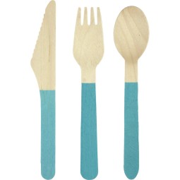Blue Wooden Cutlery (Set of 12)