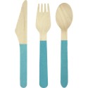 Blue Wooden Cutlery (Set of 12)