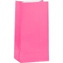 Bright Pink Paper Party Bags (Pack of 12)