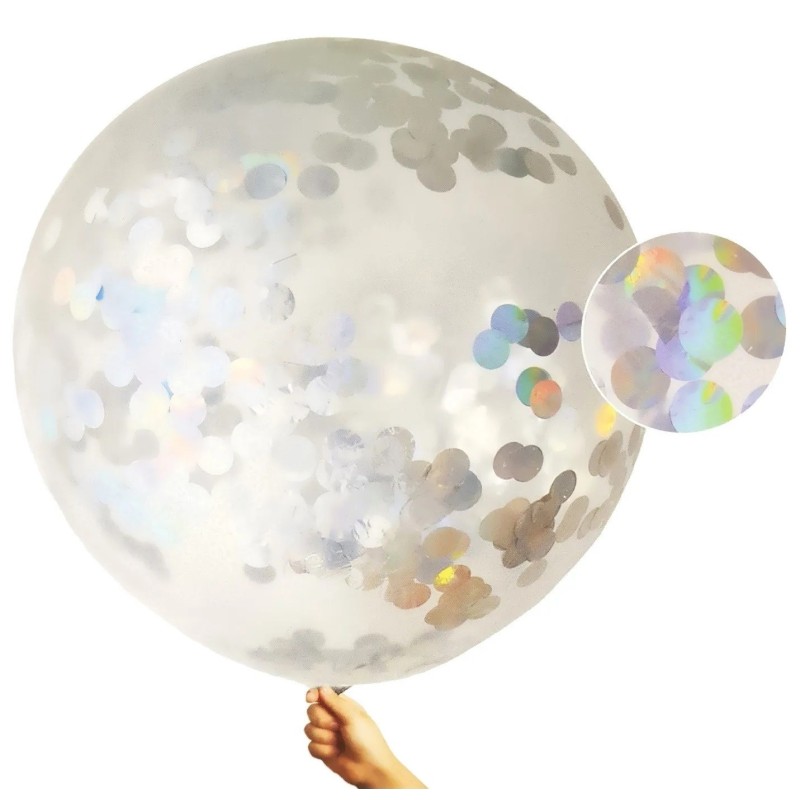 90cm Giant Iridescent Confetti Balloon