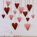 Ginger Ray Paper Heart Shaped Decorations (Pack of 16)