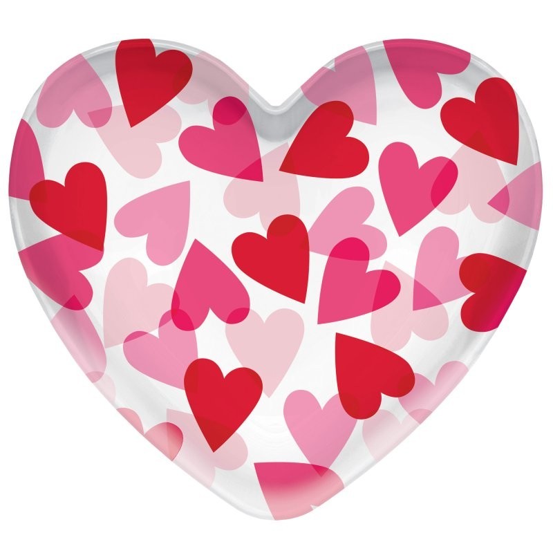 Pink & Red Heart Shaped Plastic Bowl