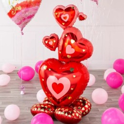 139cm AirLoonz Stacked Love Hearts Air Fill Balloon