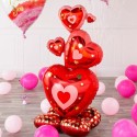 139cm AirLoonz Stacked Love Hearts Air Fill Balloon