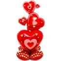 139cm AirLoonz Stacked Love Hearts Air Fill Balloon