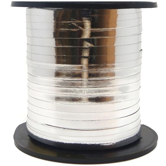 Metallic Silver Curling Ribbon 225m