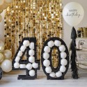 Ginger Ray Black 40th Balloon Mosaic Frame Stand | 40th Birthday Party Supplies