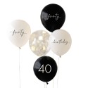 Ginger Ray 40th Birthday Balloons (Pack of 5)