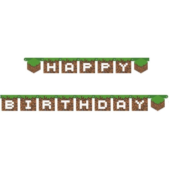 Minecraft Happy Birthday Banner