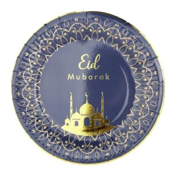 Eid Mubarak Small Paper Plates (Pack of 8)
