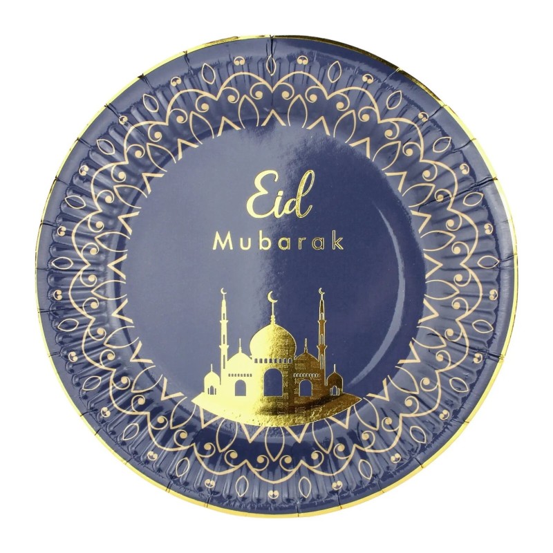 Eid Mubarak Small Paper Plates (Pack of 8)