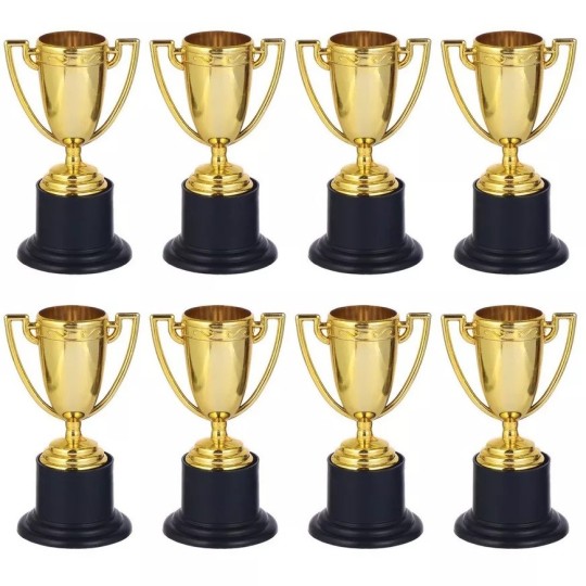 9.5cm Novelty Gold Trophy Cups (Pack of 8)