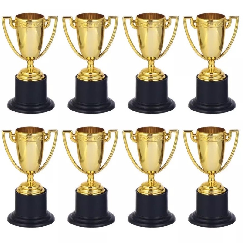 9.5cm Novelty Gold Trophy Cups (Pack of 8)