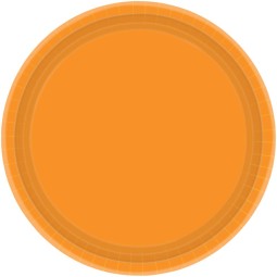 17cm Orange Round Paper Plates (Pack of 20)