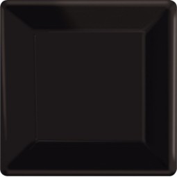 17cm Black Square Paper Plates (Pack of 20)
